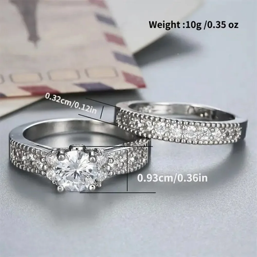 Beautiful Round Cut Women's Engagement Wedding Ring Set